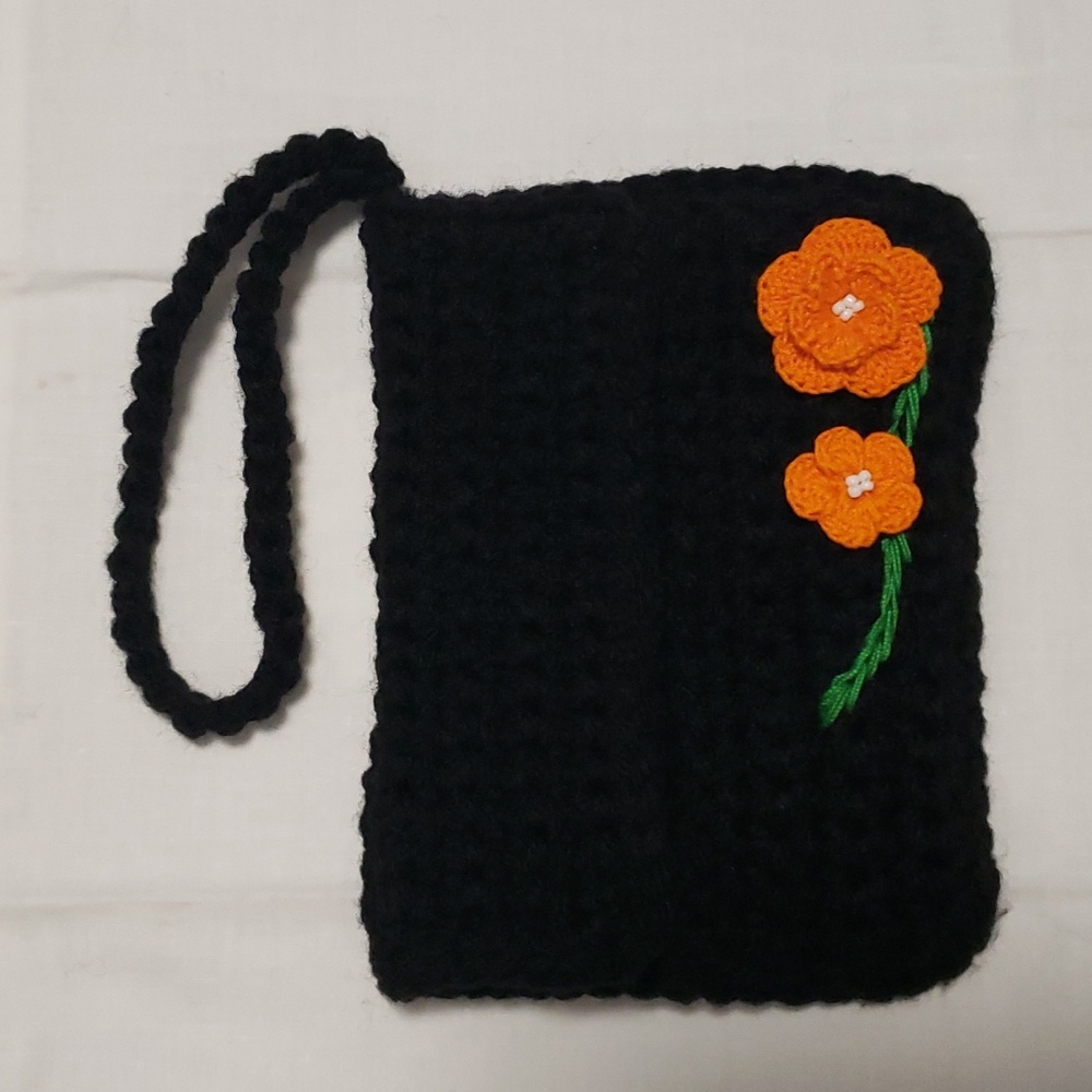 Handmade crochet wristlet purse